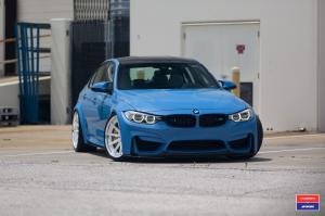 BMW M3 Sedan X Work Yas Marina Blue on Vossen Wheels (VWS-1) 2017 года